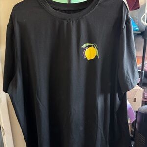 Black T-Shirt with Lemon size large